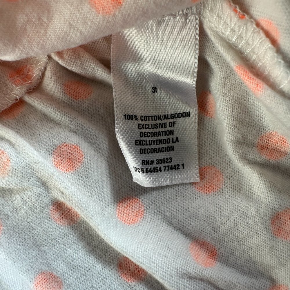 Carter's Ruffle Flowing Tank Top White w/ Orange Polka Dots Sz 3T - Picture 4 of 6